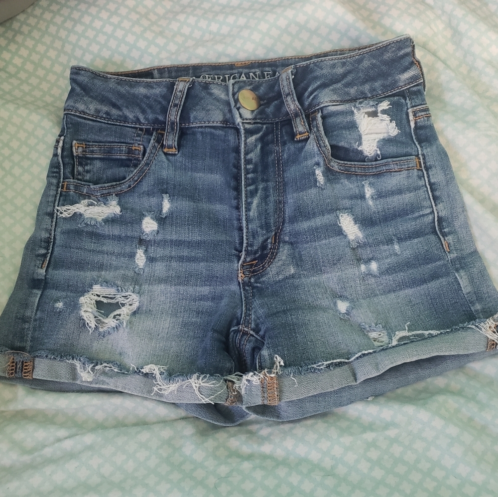 High rise jean shorts